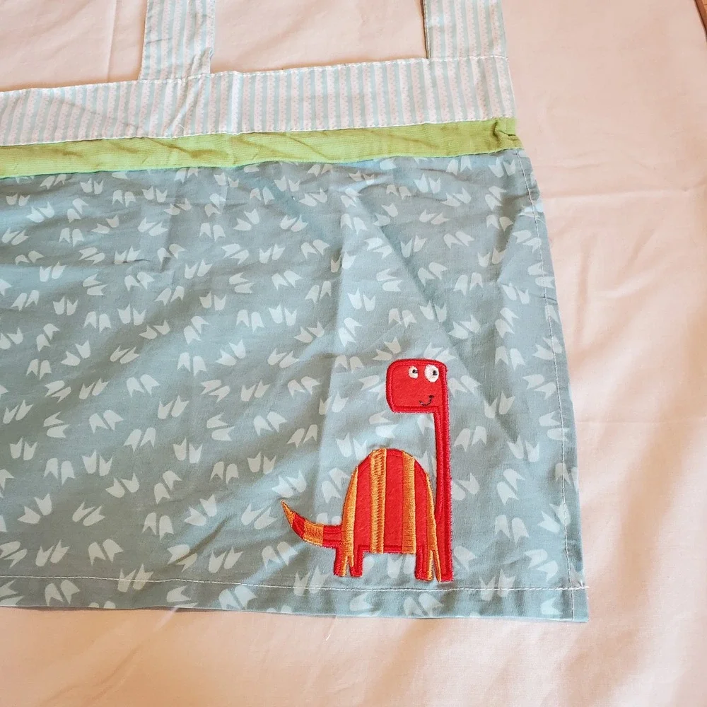 Trend Lab Dinosaur Window Valance Blue Cotton Tab Top Nursery Decor 56x15